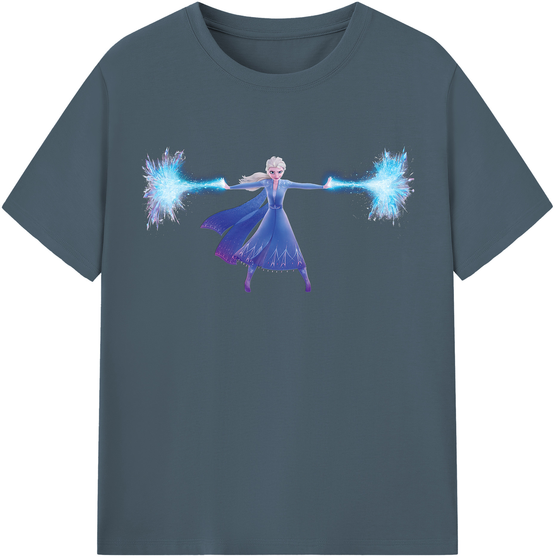 （画像用） アナと雪の女王 アンナ エルサ Frozen Anna Elsa 綿100％半袖Tシャツ（フロントプリント）